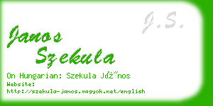 janos szekula business card